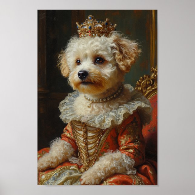 Poster Retrato Real de Bichon Frise (Frente)
