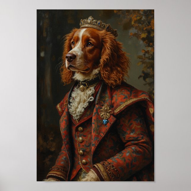 Poster Retrato Real de Brittany Spaniel (Frente)