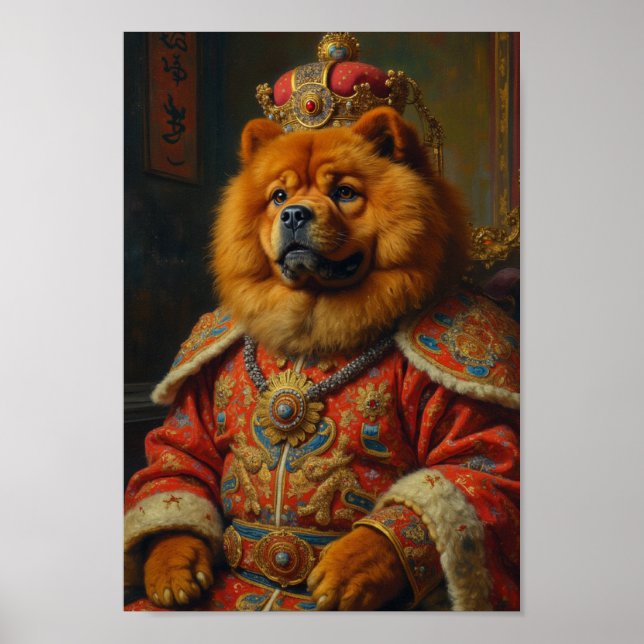 Poster Retrato Real de Chow Chow (Frente)