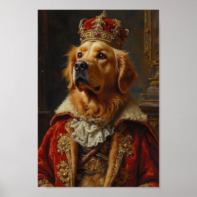 Poster Retrato Real de Golden Retriever (Frente)