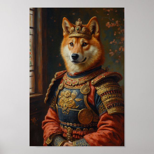 Poster Retrato Real de Shiba Inu (Frente)
