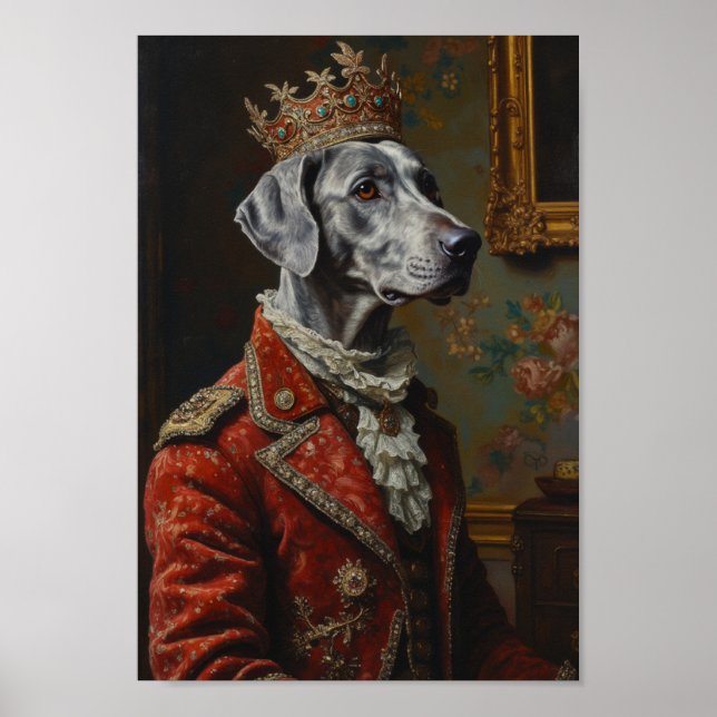 Poster Retrato Real de Weimaraner (Frente)