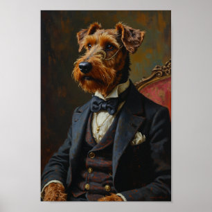 Poster Retrato Real do Airedale Terrier