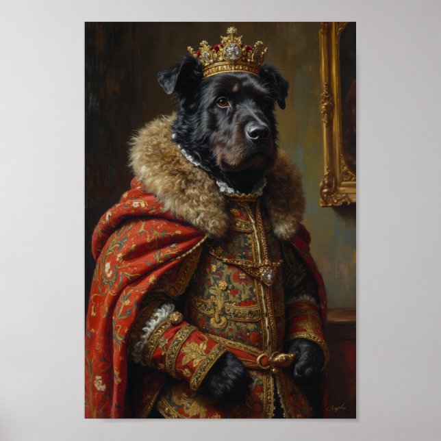 Poster Retrato Real do Bouvier des Flandres (Frente)