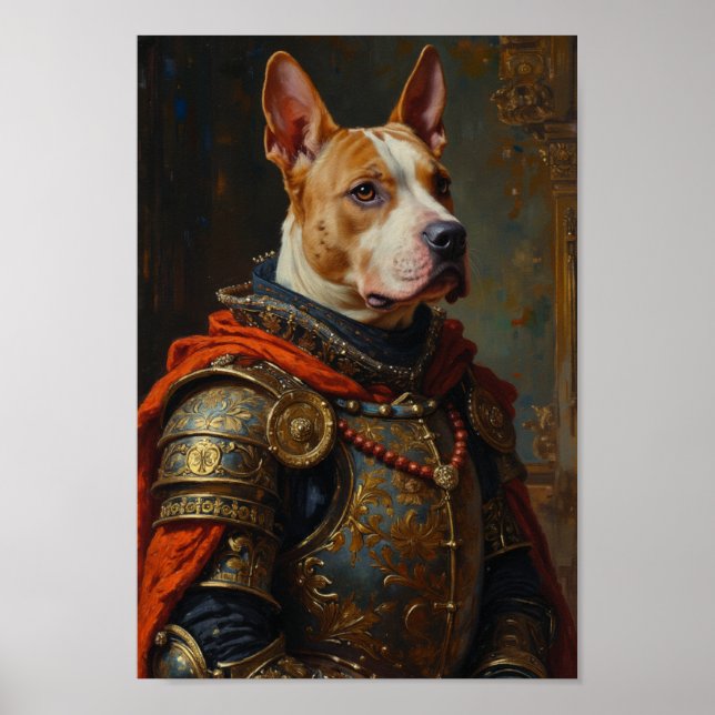 Poster Retrato Real do Bull Terrier (Frente)