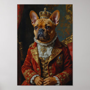 Poster Retrato Real do Bulldog Francês