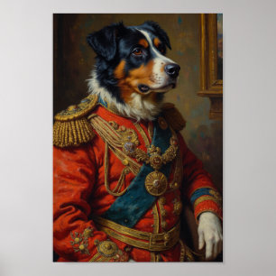 Poster Retrato Real do Cão de Montanha Suíço Maior
