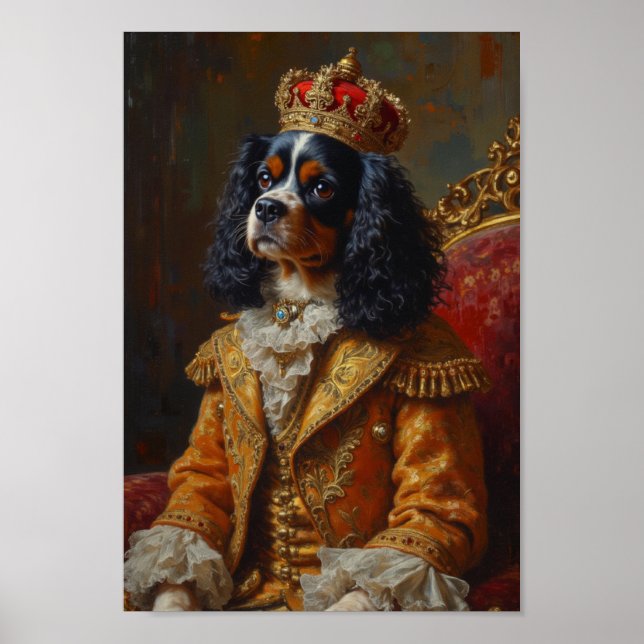 Poster Retrato Real do Cavalier King Charles Spaniel (Frente)