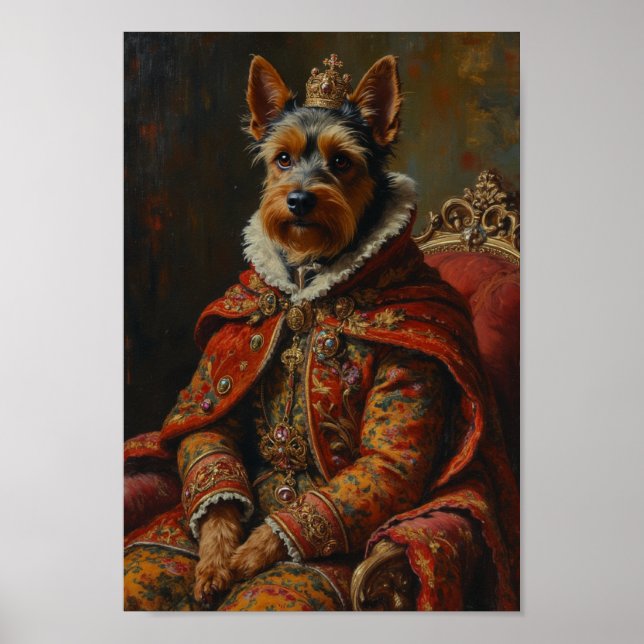 Poster Retrato Real do Cesky Terrier (Frente)