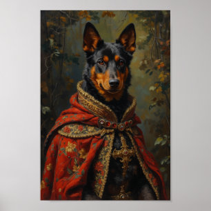 Poster Retrato Real do Kelpie Australiano