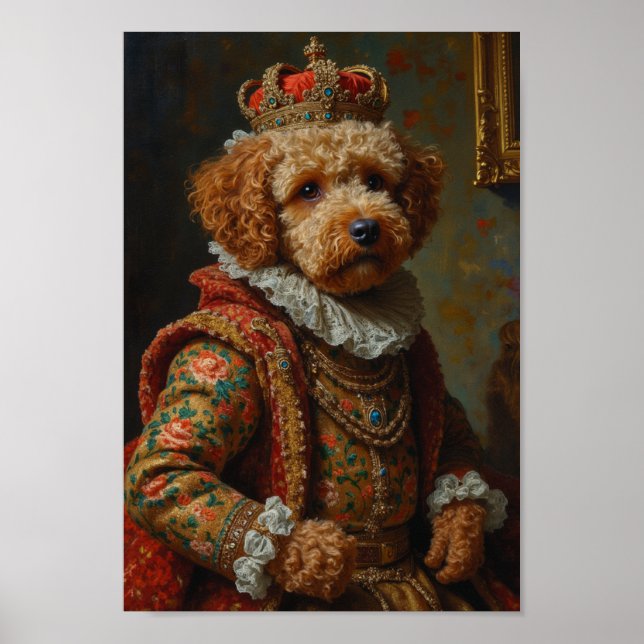 Poster Retrato Real do Lagotto Romagnolo (Frente)