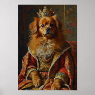 Poster Retrato Real do Spaniel Tibetano