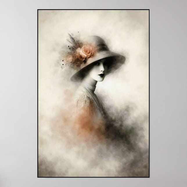 Poster Retrato Retro Mistico de Elegância (Frente)