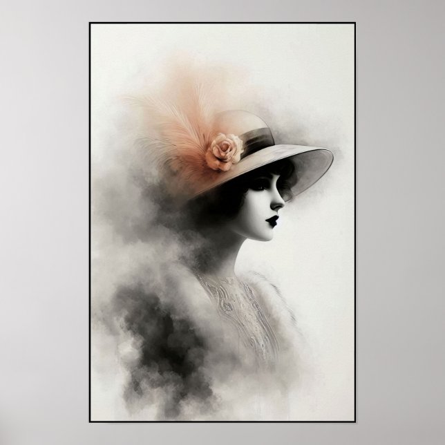 Poster Retrato Retro Mistico de Elegância (Frente)