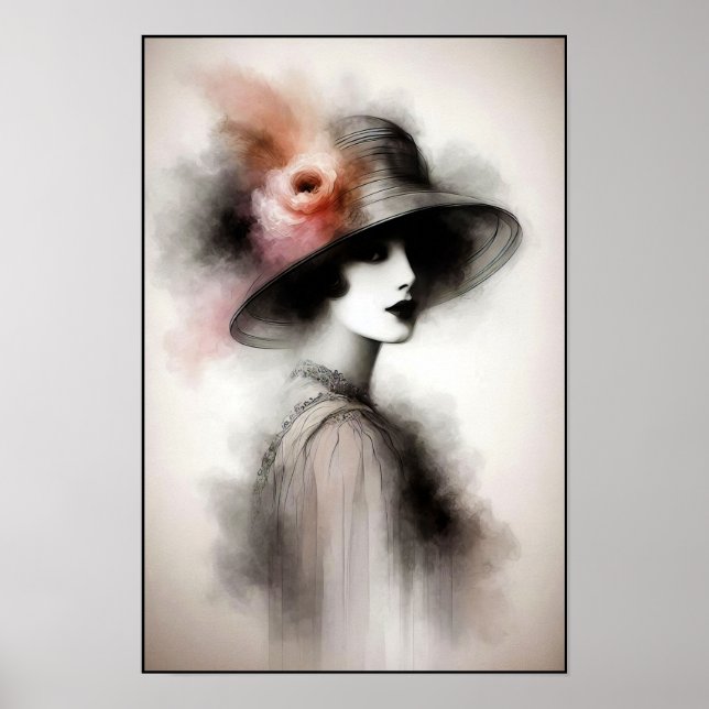 Poster Retrato Retro Mistico de Elegância (Frente)