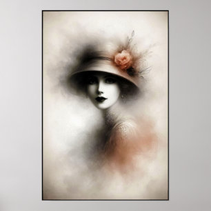 Poster Retrato Retro Mistico de Elegância
