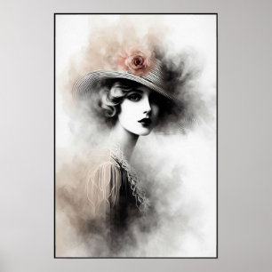 Poster Retrato Retro Mistico de Elegância