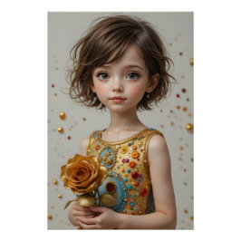 Póster Retrato Rosa do ouro