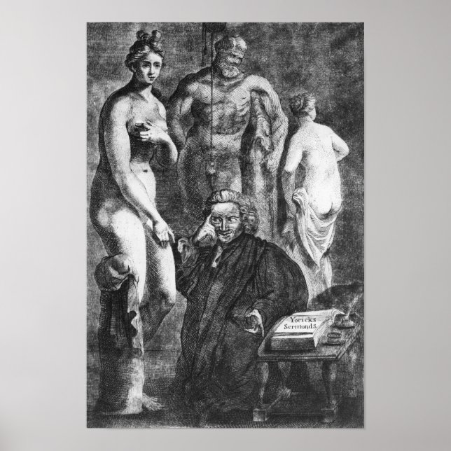 Poster Retrato satírico de Laurence Sterne, c.1761 (Frente)
