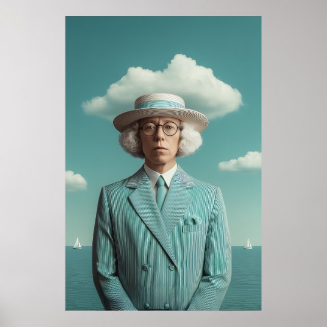 Poster Retrato Surreal Cavalheiro à Sede (Frente)