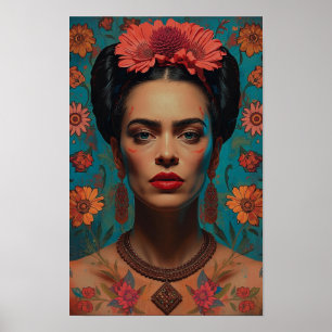 Poster Retrato Surreal Evocativo   Arte Expressiva Escura