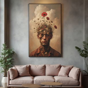 Poster Retrato Surrealista Jardim da Mente