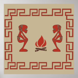 Poster retrato tribal abstrato africano da arte