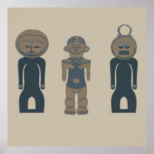 Poster retrato tribal abstrato africano da arte