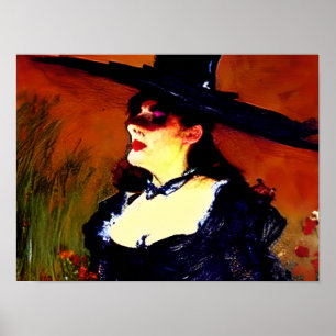 Poster Retrato Vintage de Bruxa Vitoriana