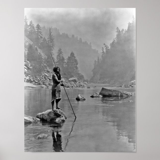 Póster Retrato Vintage Indiano Nativo Americano (Frente)