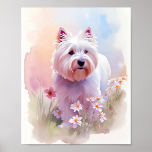 Poster Retrato Westie Watercolor 1