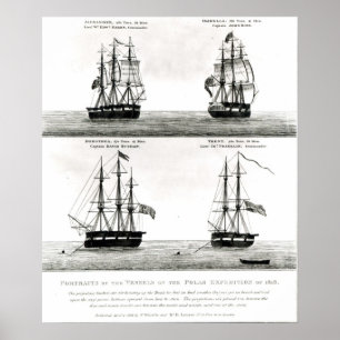 Póster Retratos das embarcações na expedição polar