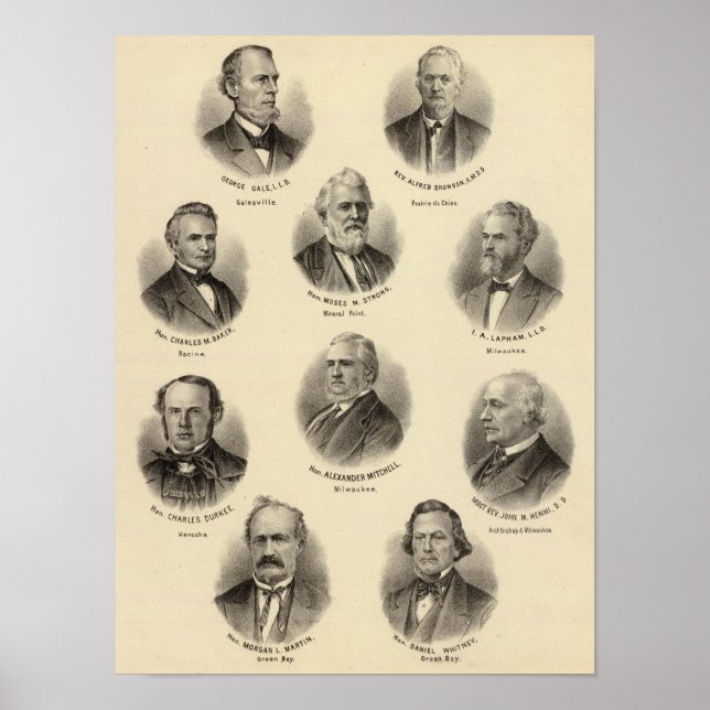 Poster Retratos de George Gale, Alfred Brunson (Frente)