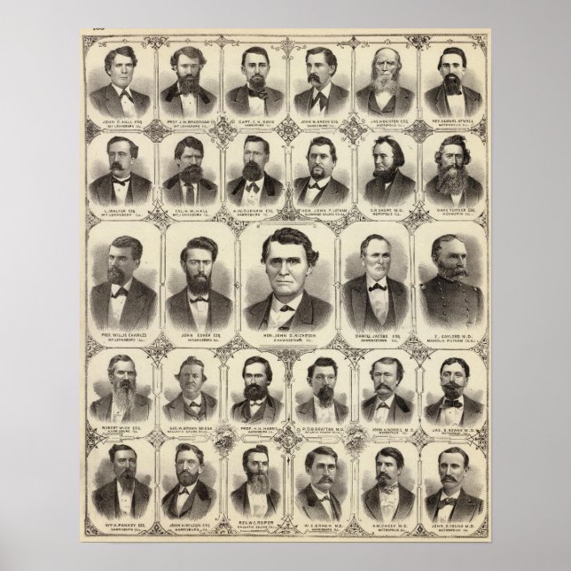 Poster Retratos de John C Hall e Prof JW Bradshaw (Frente)