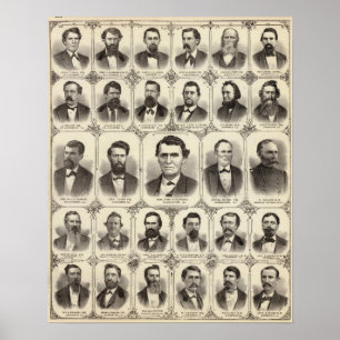 Poster Retratos de John C Salão e prof. JW Bradshaw