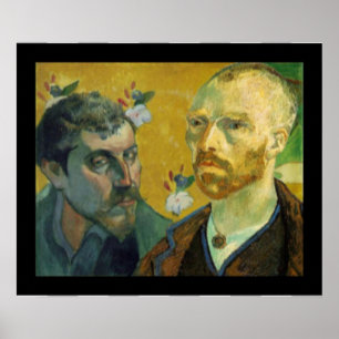 Póster Retratos de Paul Gauguin e de Vincent van Gogh