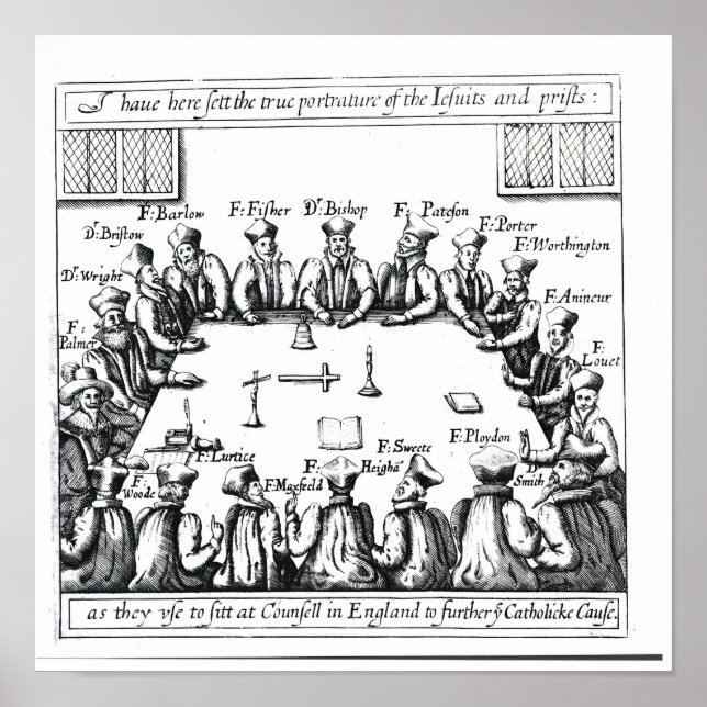 Póster Retratos dos jesuítas e padres (Frente)