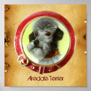 Póster RETRATOS MINIATURADOS VITORIANOS DE CÃES Airedale