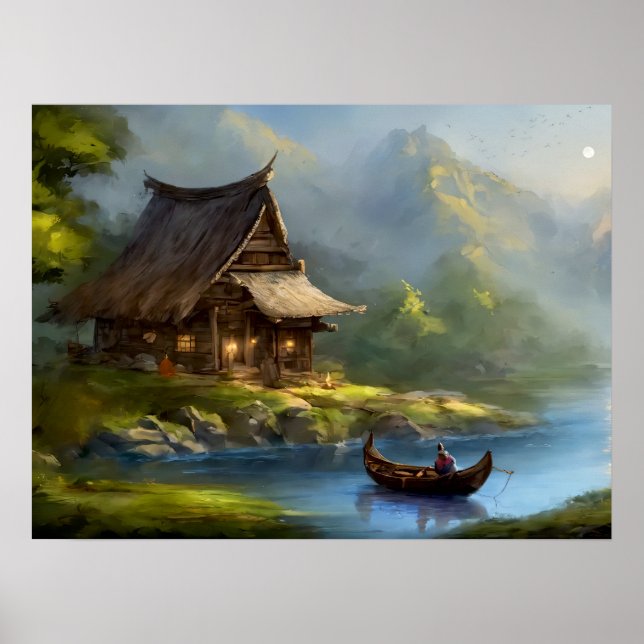 Poster Retretação Tranquila: Lakeside Haven (Frente)