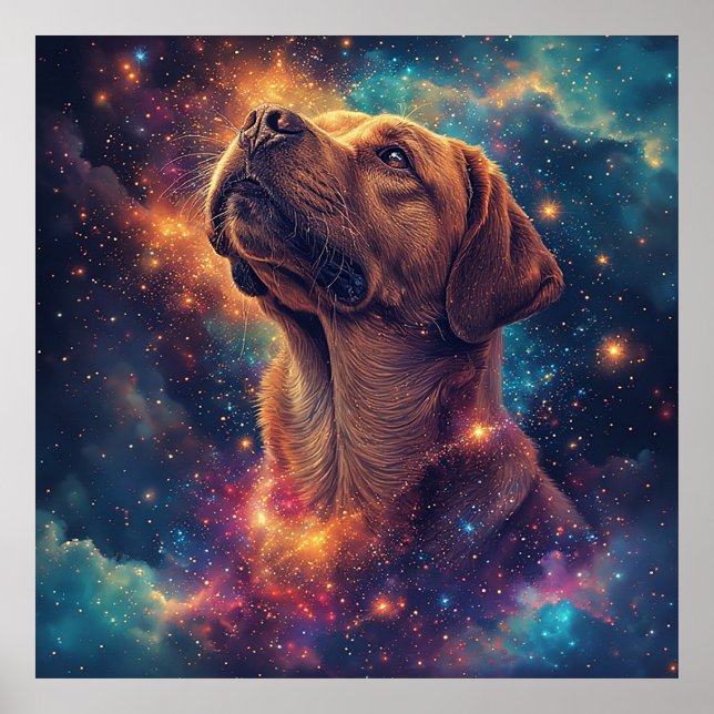 Poster Retriever de ouros por Cosmos Whimsical (Frente)