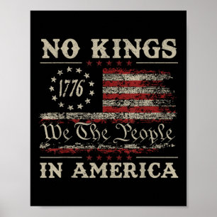 Poster Retro 14 de Junho Sem Reis Na América 1776 Bandeir