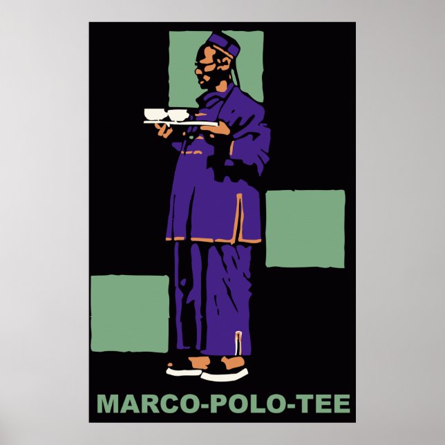 Póster Retro 1910 chá alemão (Frente)