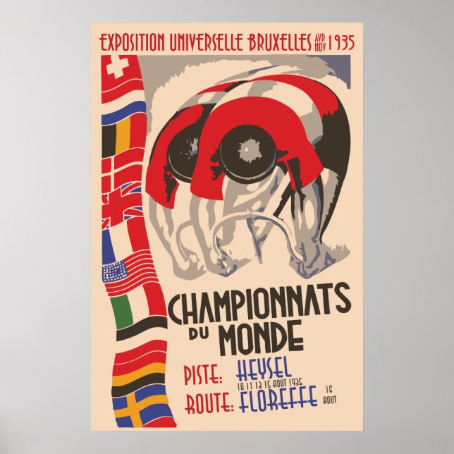 Póster Retro 1930 art deco design cicloing (Frente)