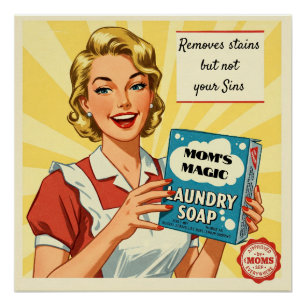Póster Retro 1950s Vintage Laundry Soap Advertisement
