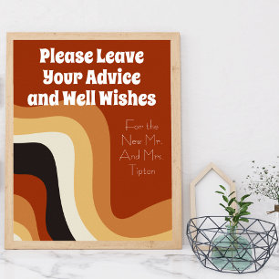 Poster Retro 70 Boho Wedding Advice & Good Wish