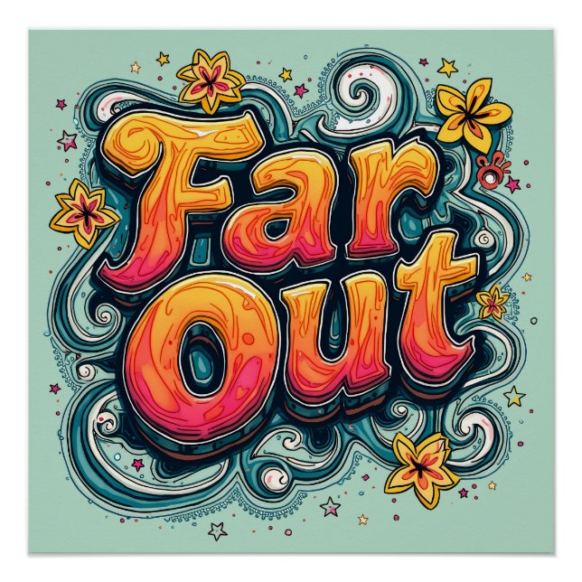 Póster Retro 70s Psicodélico Groovy Hippie (Frente)