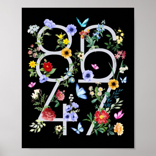 Poster Retro 8647 Sutil Trump 86 47 Estilo Floral Boho (Frente)