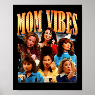 Poster Retro 90s Mãe, Dia de as mães de camisa da Vista E