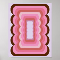 Retro Abstrato cor-de-rosa ondulado