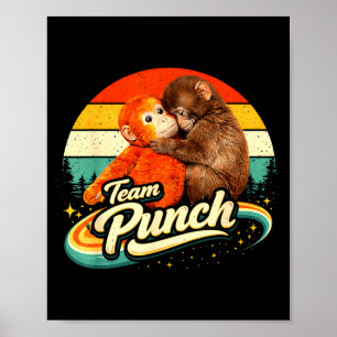 Poster Retro Adorável Macaco Bebê Fofo Punch Homens Mulhe